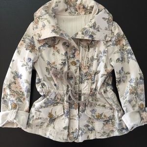 Anthropologie Spring Floral Drawstring Jacket